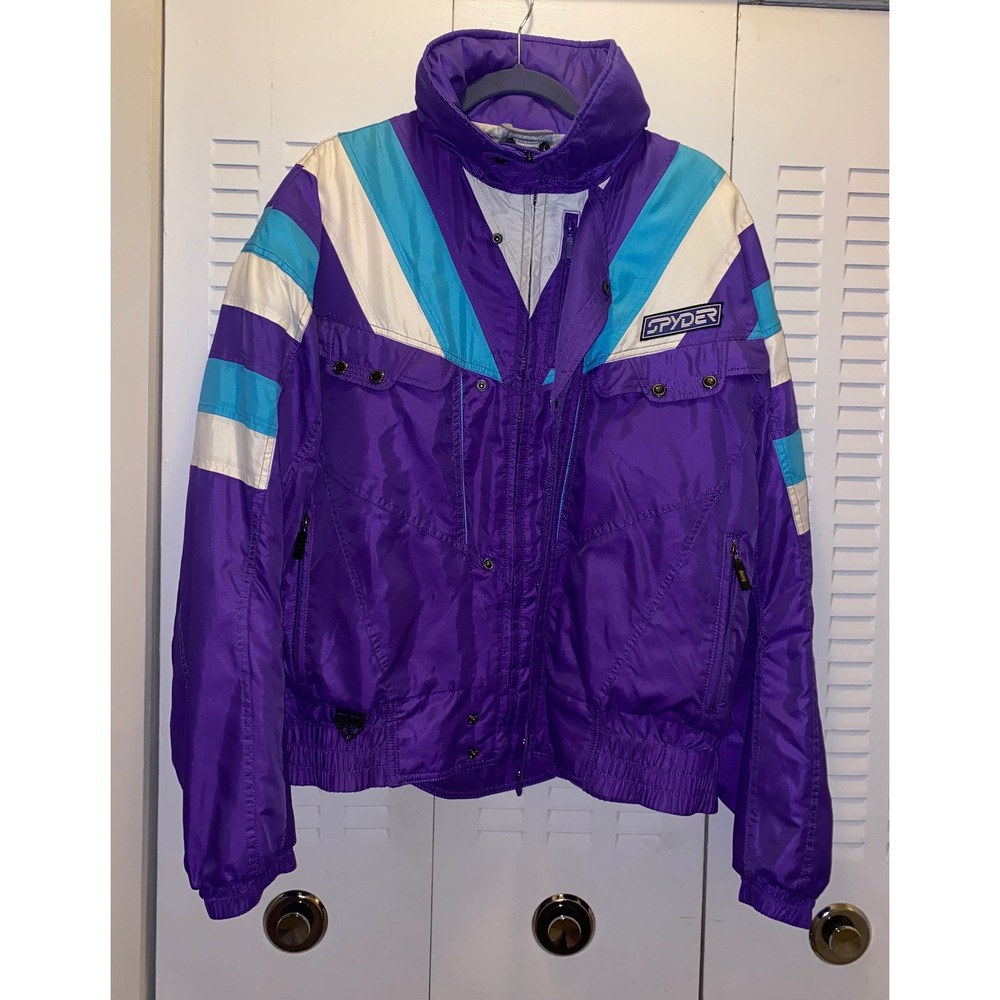 Vintage 90's Spyder Entrant Thinsulate Hooded Jacket Men Large Purple ~ READ!